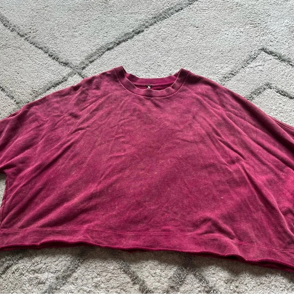 Free People Glorious Sleeves red pullover bell sleeves sweatshirt sweater medium - Picture 5 of 10
